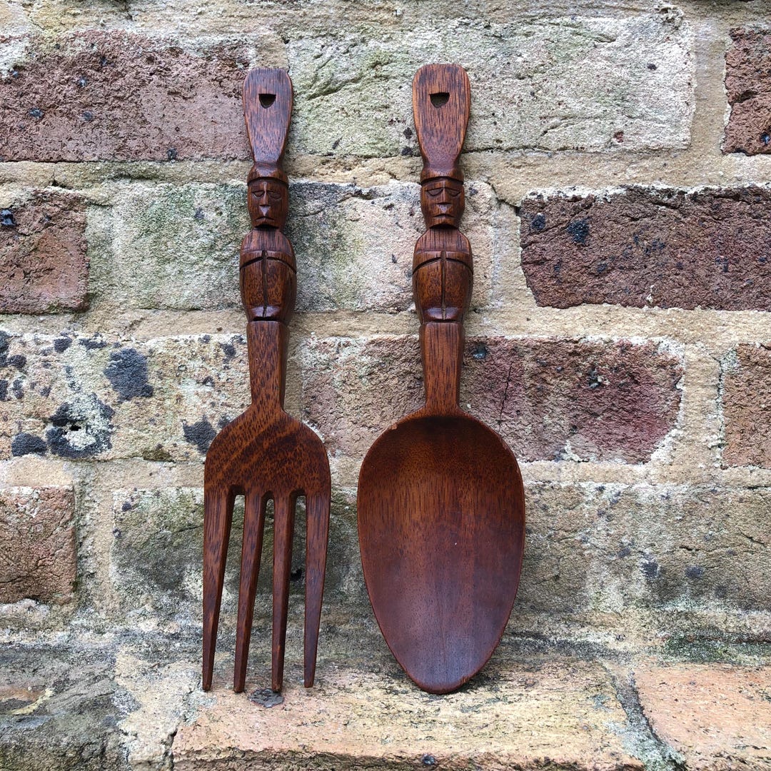 Large Wooden Spoon And Fork Wall Decornull