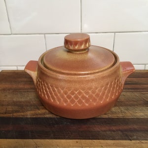 Vintage Australian Studio Diana orange Nefertiti casserole dish with lid