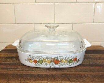 Vintage Corning Ware Spice of Life Le Romarin 25 cm Frypan A10 with lid