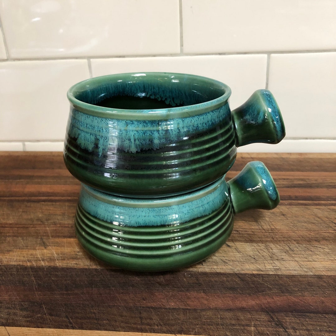Retro Green Drip Glaze Stoneware Ramekins / Dip Bowls / Etsy