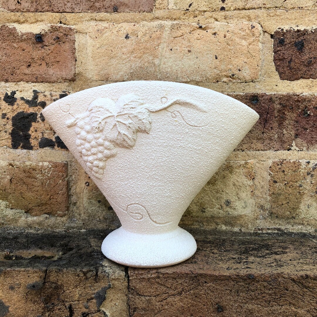Vintage Textured White Raynham Pottery Vase With a Bunch of Etsy