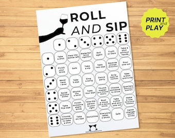 Roll and Sip / Drunk dice / Drinking game for any party