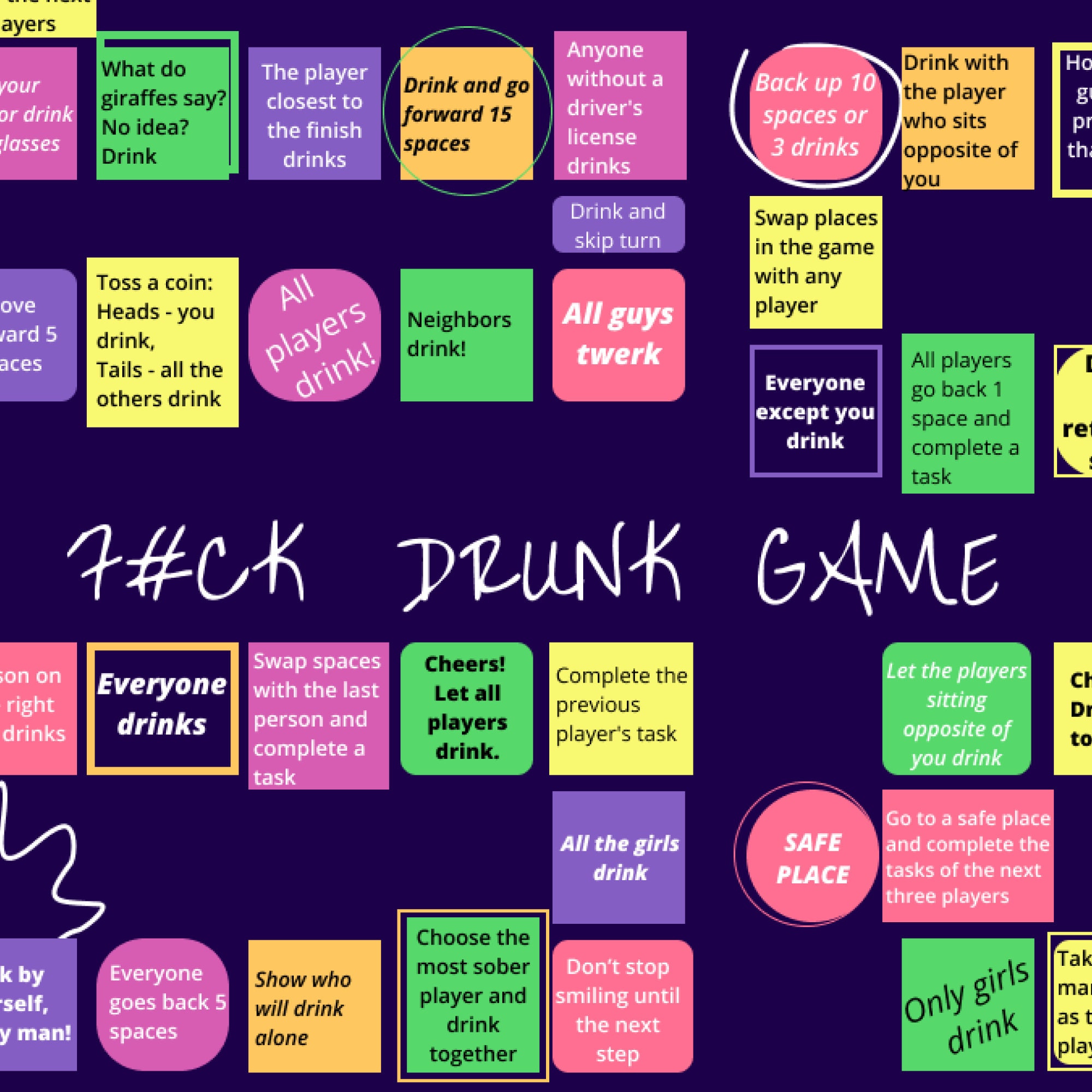 Drinking Games for Adults / Dice Game /just Print at Home Etsy