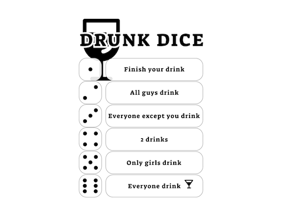Betrunkene Würfel SVG / Trinkspiele für Erwachsene / Print auf