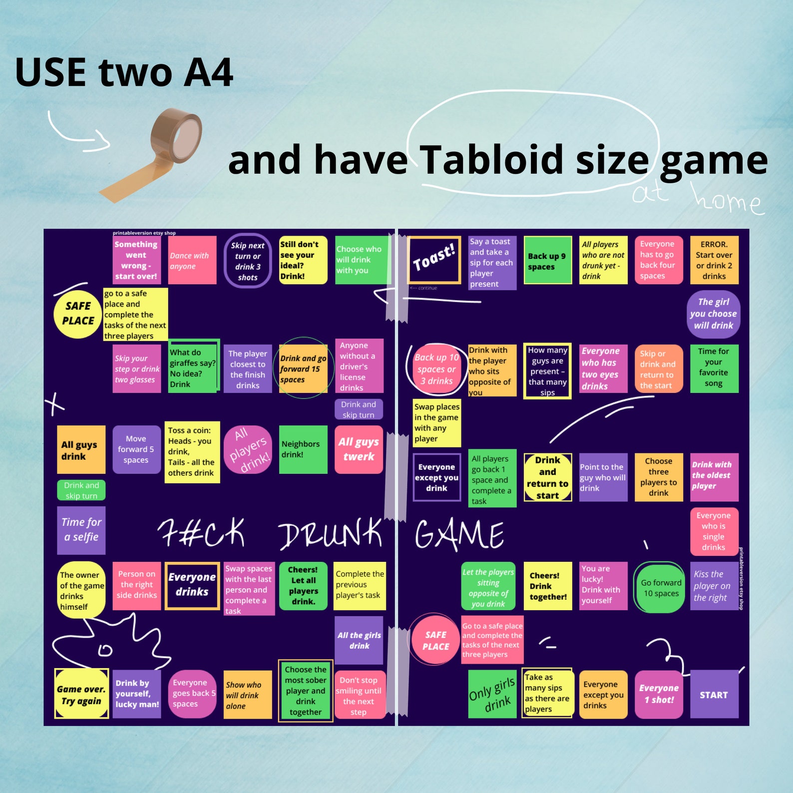 Drinking Games for Adults / Dice Game /just Print at Home Etsy Canada