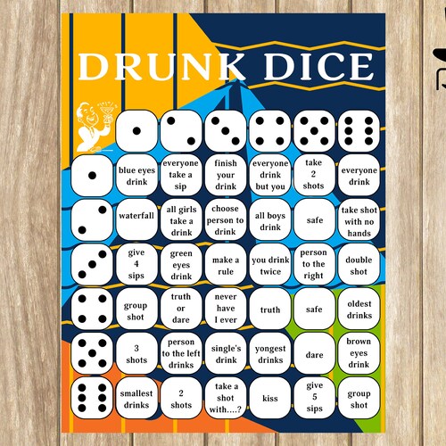 Drunk Dice / Drinking Games for Adults / Alcohol Game Etsy
