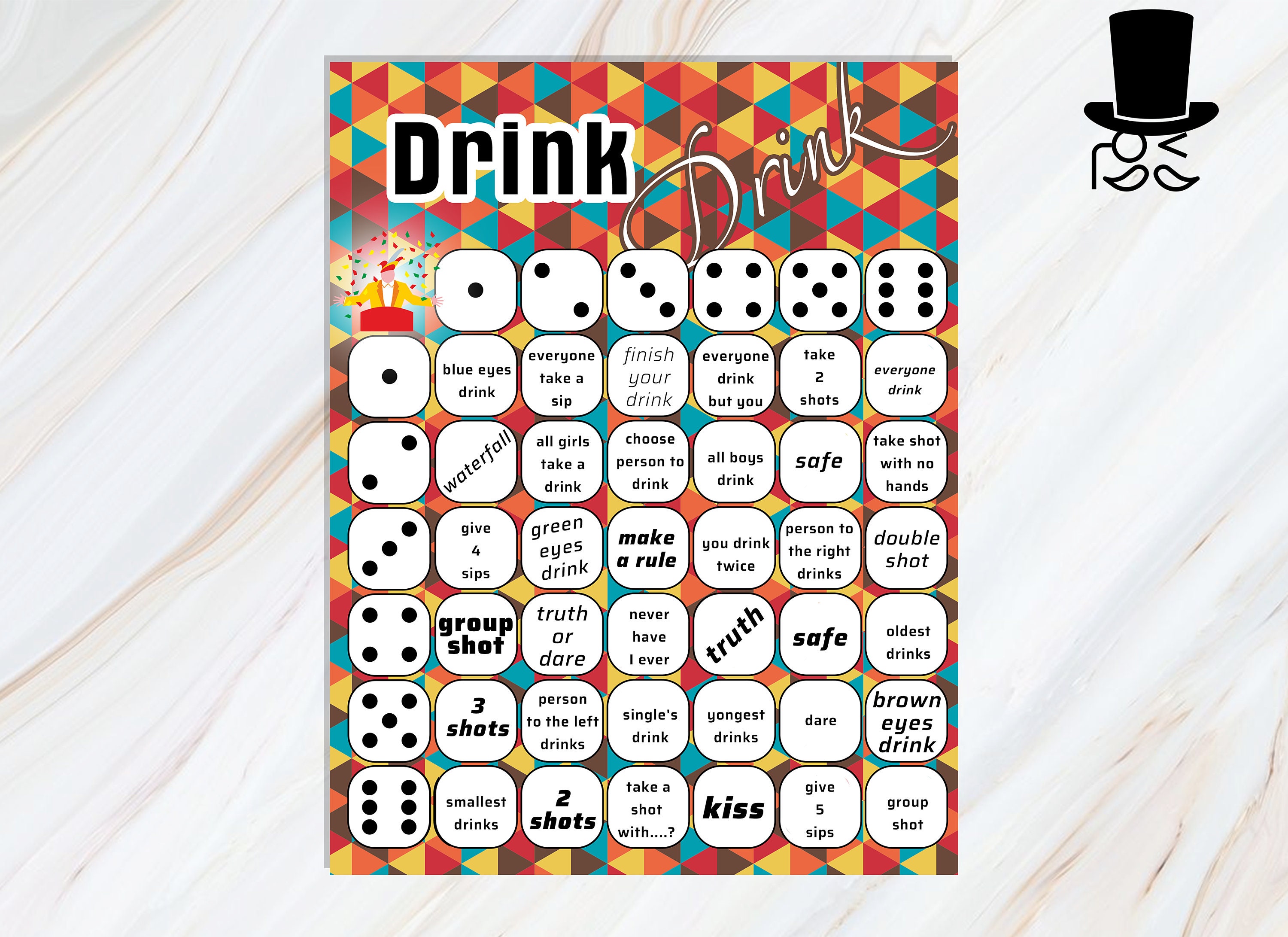 Drunk dice / Drinking Games for Adults / PDF / Just print