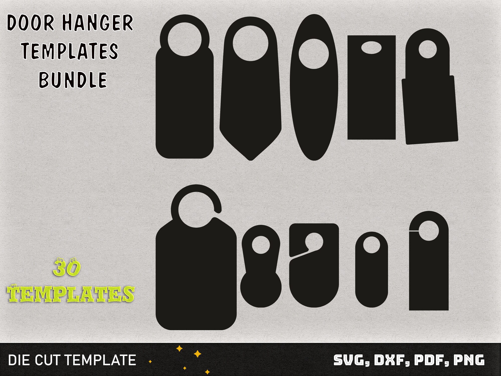 Door Hanger Templates Bundle, Door Hanger Svg, Door Hanger Cut File ...