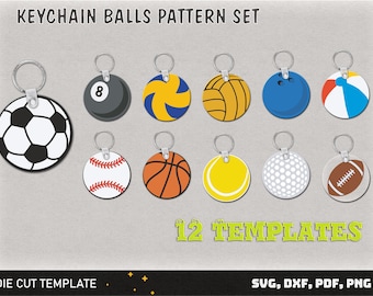 Sleutelhanger ballen patroon svg, Sport Svg, Rond Patroon svg, Cirkel Patronen Svg, Sleutelhanger svg, sleutelhanger patronen svg, sportbal svg