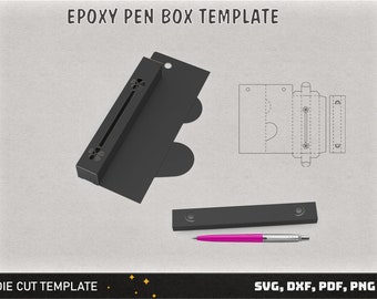 Pen Box SVG, Epoxy Pen Box Template, Epoxy pen display card svg, pen display card svg, Pen card svg, Packaging Box, box svg
