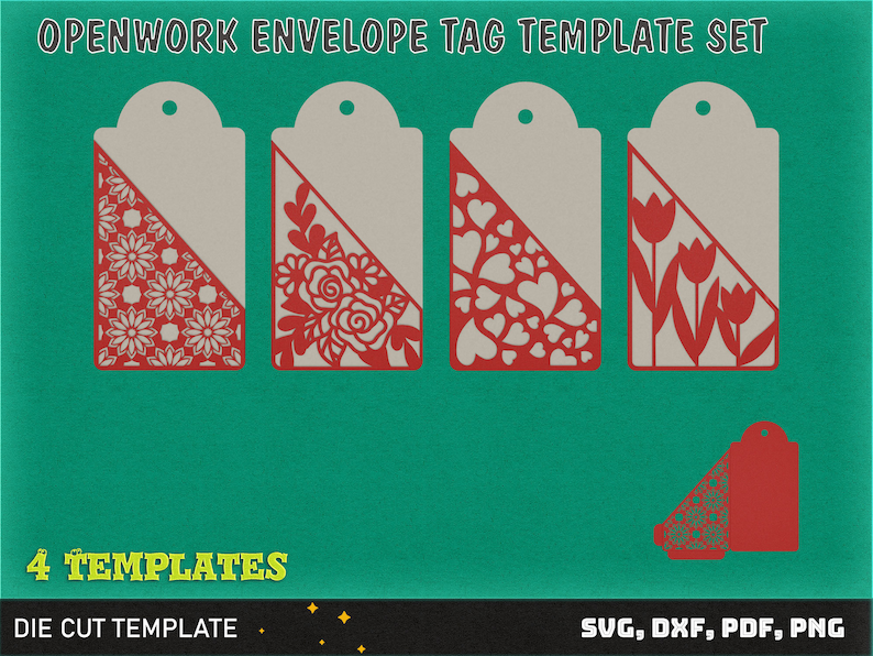 Envelope Tag Vector Envelope Tag Template Set, Openwork Envelope Svg, Openwork Envelope ...