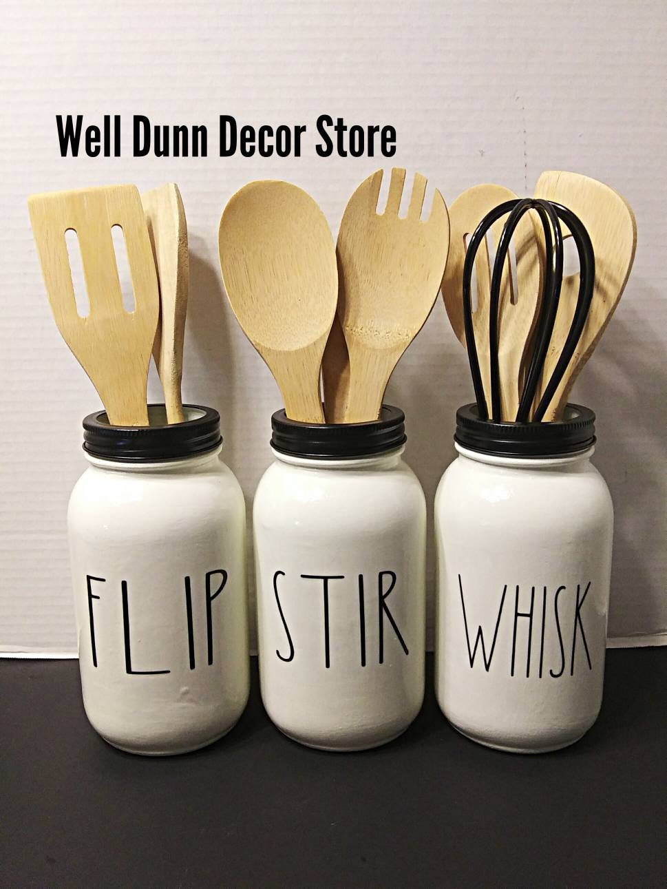 Rae Dunn Inspired utensil holders Flip Stir Whisk utensil Etsy