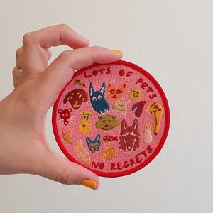 Lots of Pets | Embroidered Patch | Iron on Backing | Iron-on | Sew on patch | Applique | Animals | Chicken | Snake | Cat | Dog | Hamster