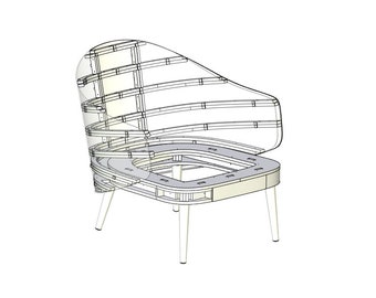 Fauteuil, modèle 3D, obj