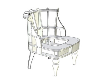 Armchair, 3D model, stl, obj