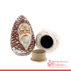 Decoração de mesa com pinha de Santa, feita na Alemanha, coleção Timothy De Clue