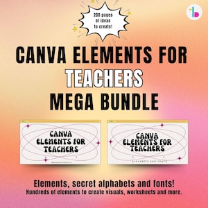 Canva Elemente für Lehrer, Elemente und Schriftarten Spickzettel für Erzieher, Lehrer, Erzieher und Sprachlehrer