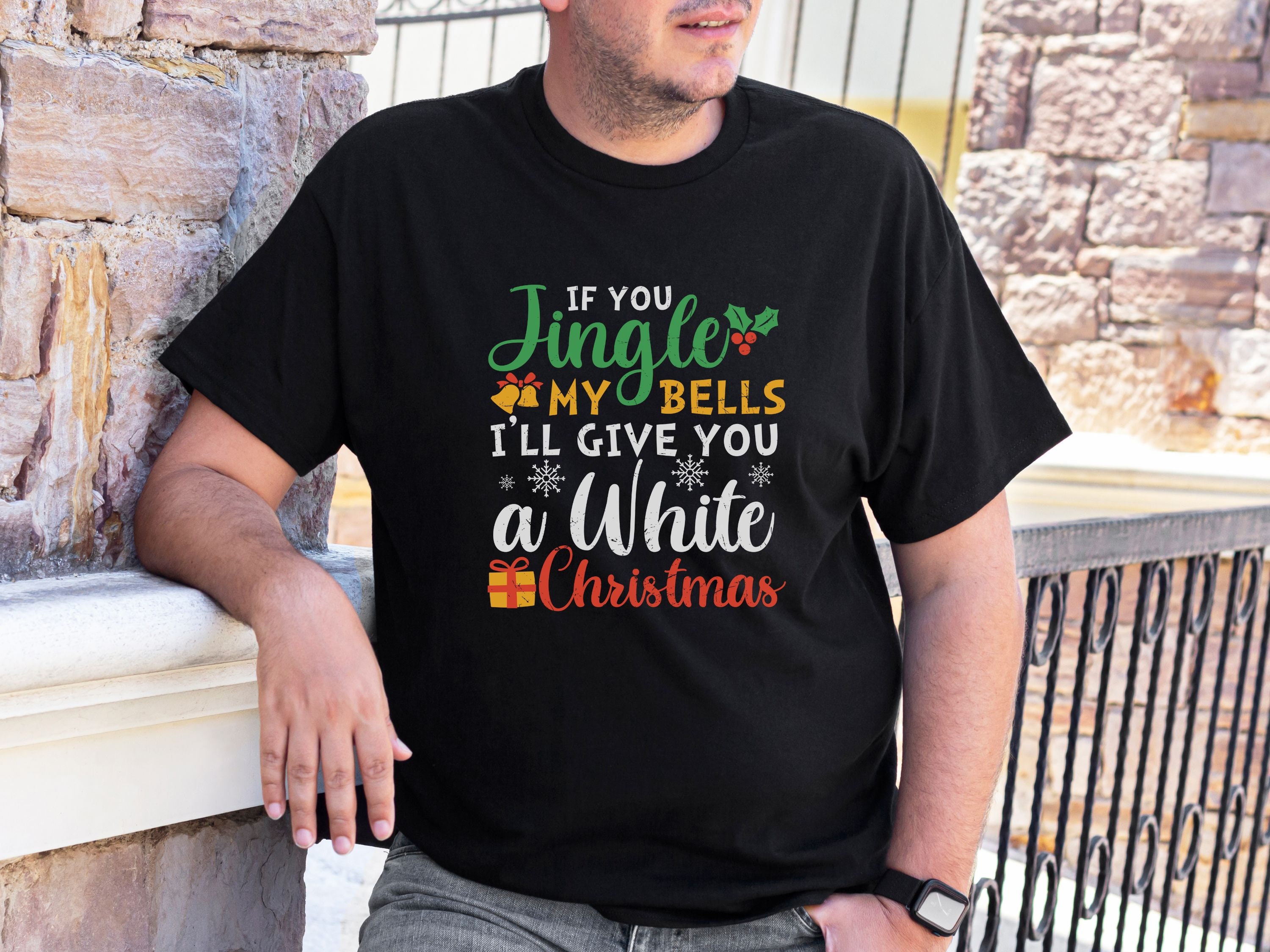 Adults Retro Christmas Shirt, Funny Christmas Tshirt, Jingle My Balls ...