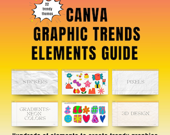 Canva Graphic Trends Elements Guide, Social Media Elements Kit-sjabloon, Content Creator-bundel, Hulpmiddelen voor docenten