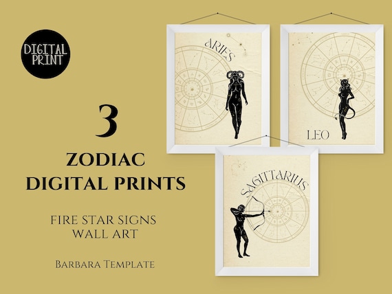 Sagittarius Zodiac Astrology Art Print Fire Star Sign 