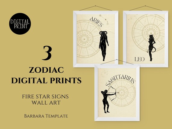 Sagittarius Zodiac Astrology Art Print Fire Star Sign