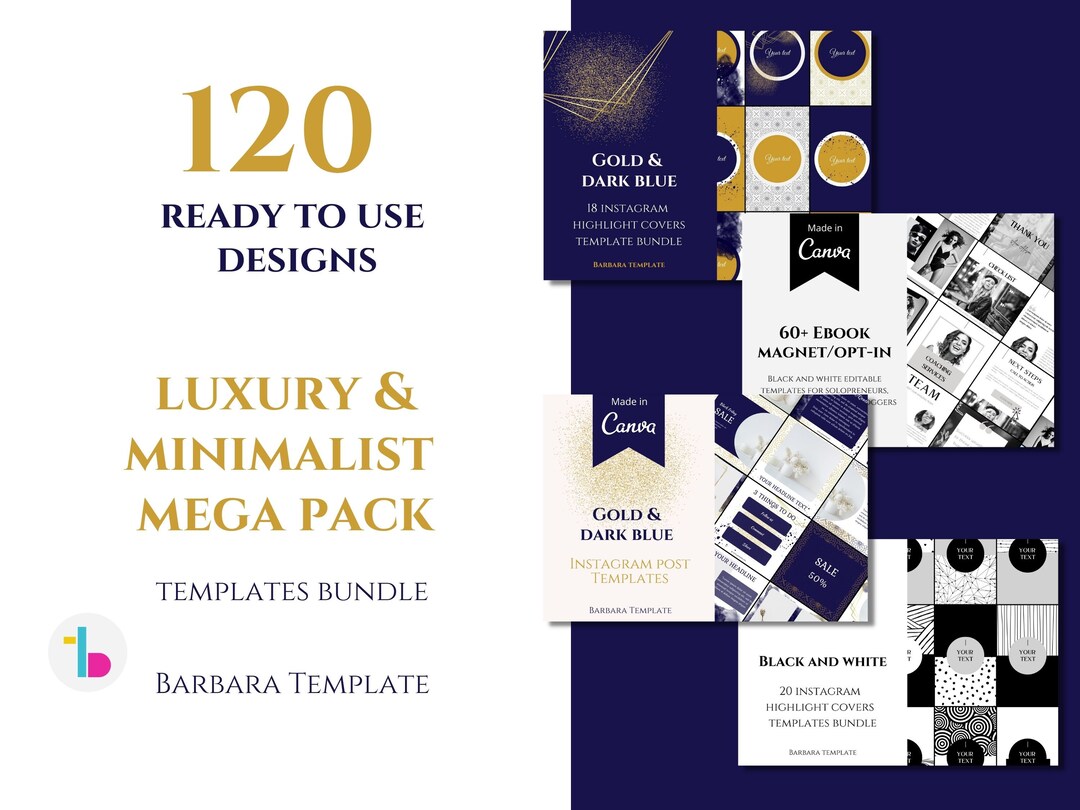 Luxury and Minimalist Mega Pack Templates Bundle, Branding Package for ...