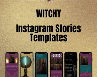 Witchy Occult Instagram Stories Bundle, Zodiac Instagram, Witch Social Media, Spiritual Canva Template, Mystic Feed Template