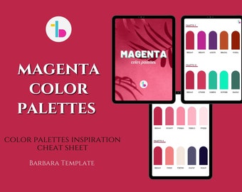 Magenta color palettes ebook, Color palette Canva, Color palette hex codes, Magenta inspiration, Content Creators, Blogger, Coach branding