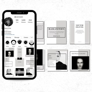 Minimalist Black and White Mega Pack Bundle of Templates, Minimalist ...