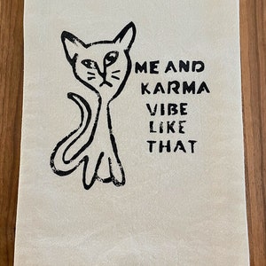 Swiftie Karma Cat Tea Towel
