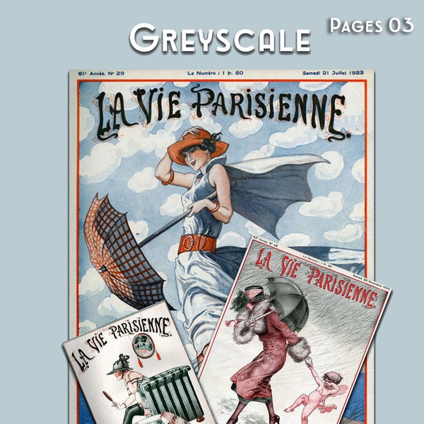 La Vie Parisienne : 5 Grey Scale Art Nouveau Covers - Pages 03
