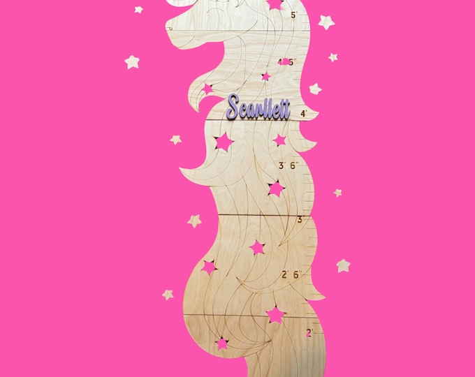 Unicorn growth chart Nursery Decor Wooden Height chart for Kids Personalized growth chart Personalized Growth Chart Wooden Growth Chart