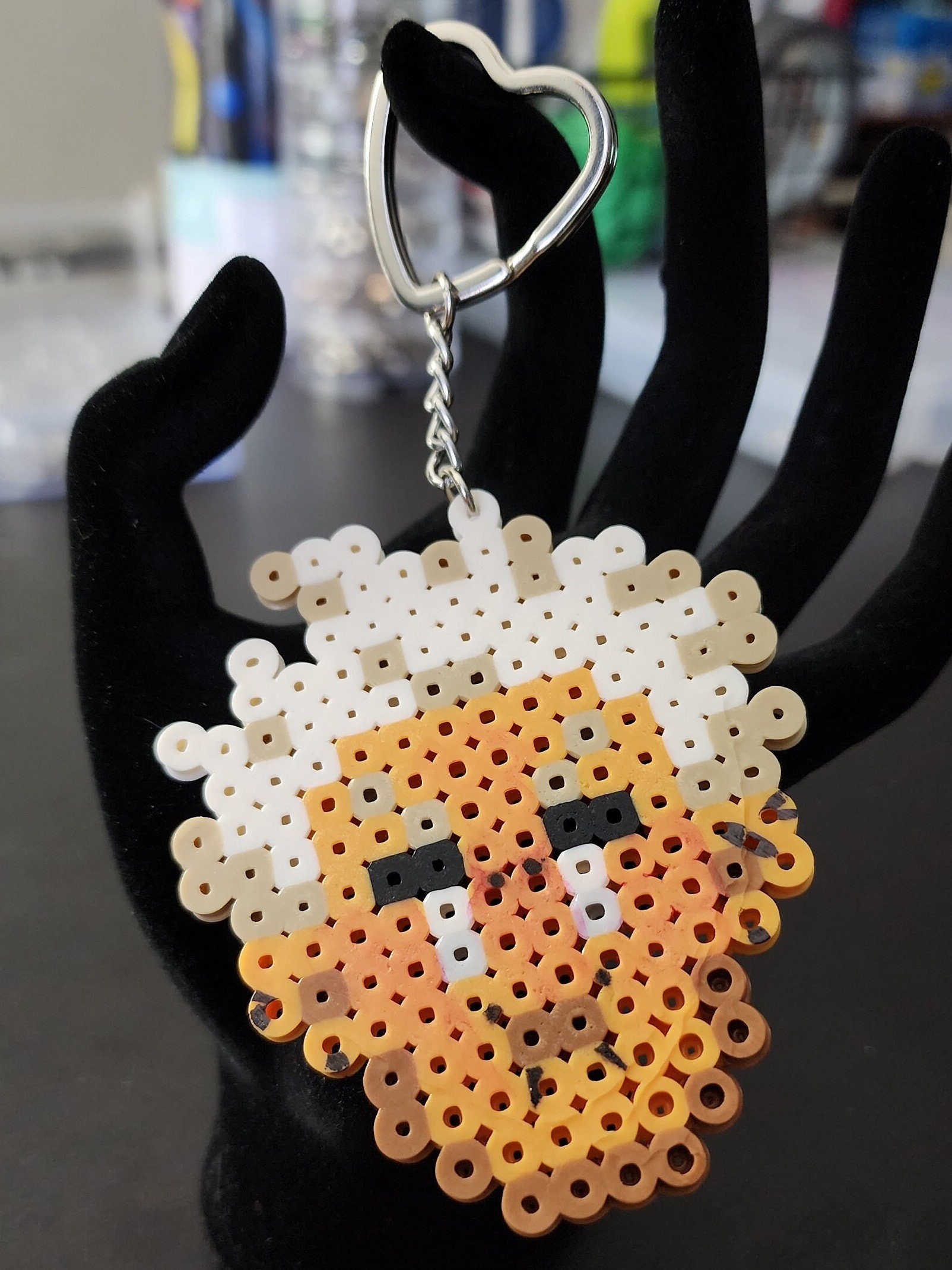 Custom Character Beaded Keychains Customizable Perler Beads Etsy