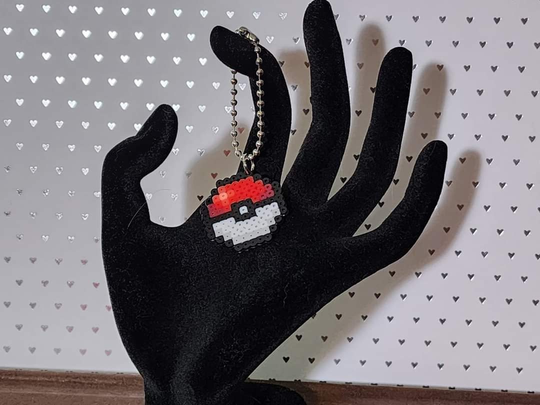 Pokeball Beaded Keychains Perler Beads Etsy