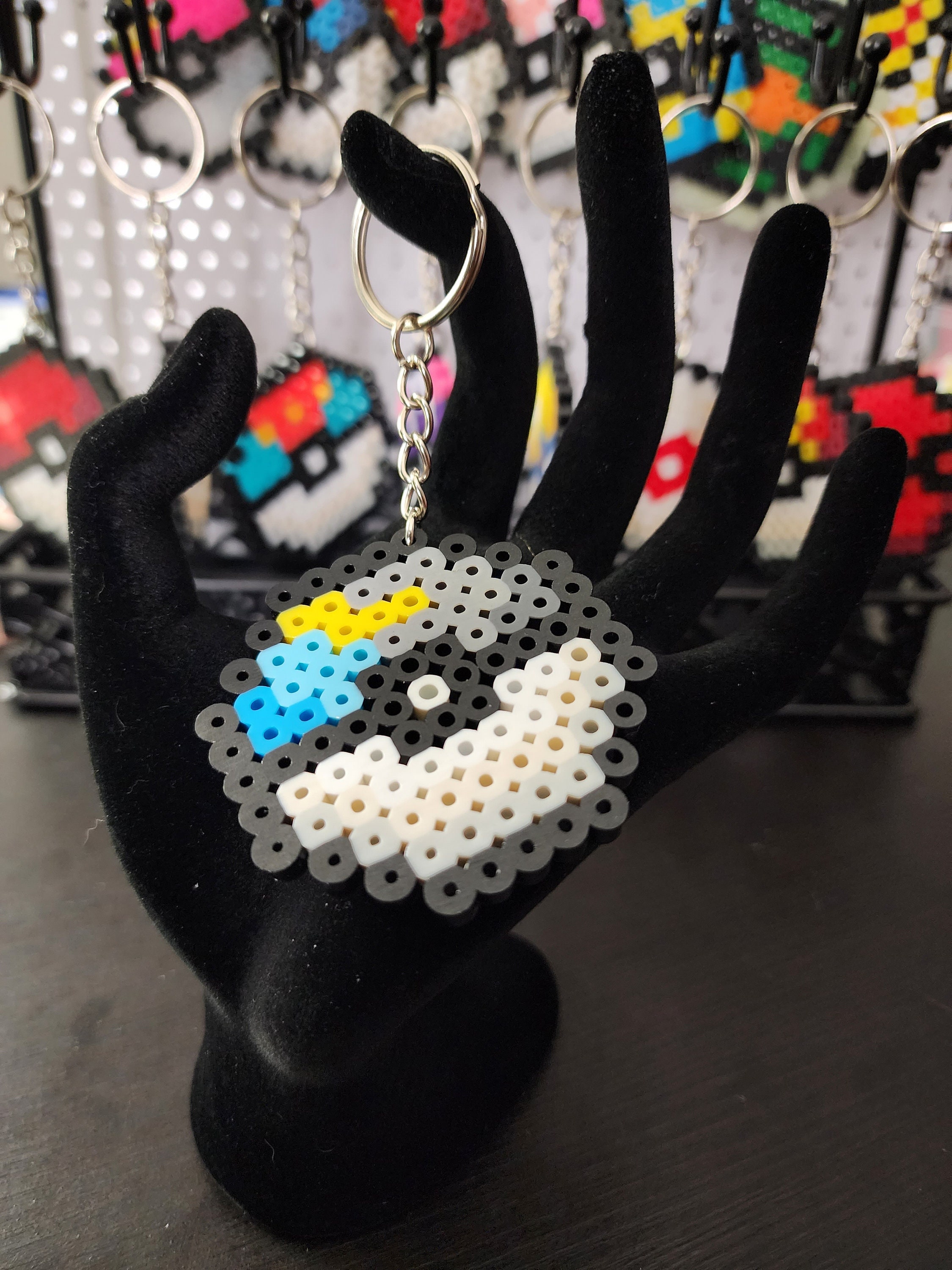 Pokeball Beaded Keychains Perler Beads Etsy
