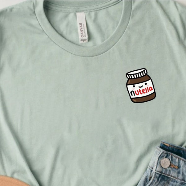 Nutella Shirt, Nutella Logo Tee, Nutella Pocket Logo T-Shirt, Cartoon T-Shirt, Summer Vibes T-Shirt, Summer Hype Shirt,