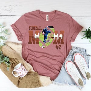 Custom Football Mom T-shirt With You Own Picture, Personalized Sport T-shirt, Football Mom T-shirt With Picture, Make Your Own Football Tee
