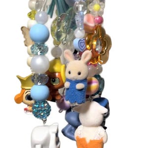 Calico Critter Keychain | Kawaii Keychain | Purse Charm| Bag Charm | Beaded Keychain | Character Keychain