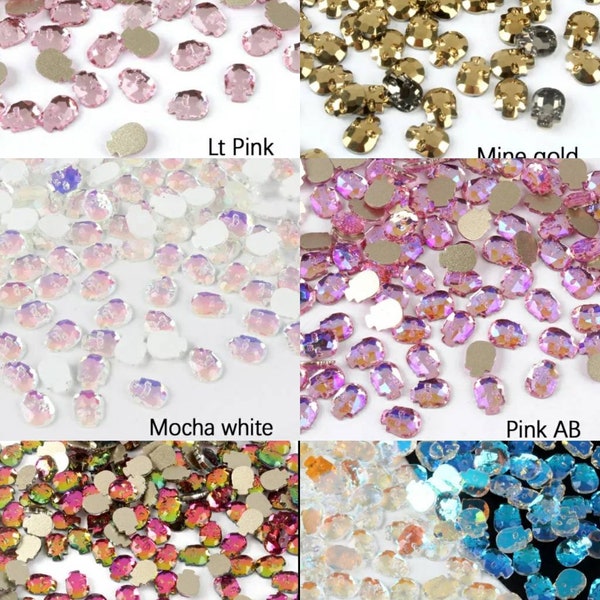 Skull shaped glass crystal rhinestones 15 per pack