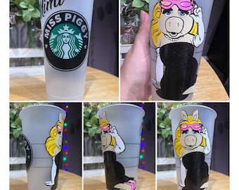 Anpassad Miss Piggy Venti Starbucks-mugg | Muppets Disney-tema