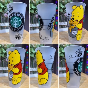Custom Disney Winnie the Pooh Themed Reusable Starbucks Cup - 24 oz