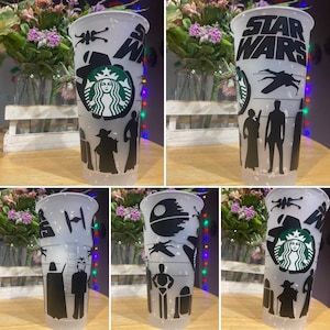 Custom Star Wars Themed Reusable Venti Starbucks Cup / handmade gifts / Disney / minimalist