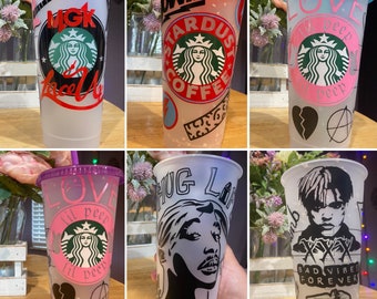 Créez sur mesure votre propre tasse Starbucks réutilisable sur le thème du musicien/groupe