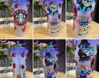 Custom Halloween Stitch Slasher Themed Reusable Venti Starbucks Cup / handmade / gift / Disney