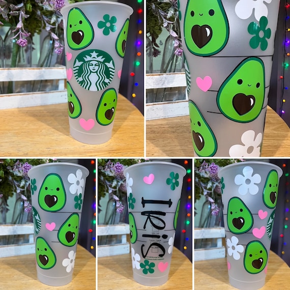 Custom Avocado Starbucks Cup  Anime Kawaii Design, 24 Oz - Etsy UK
