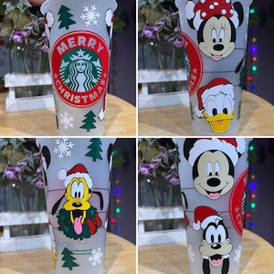 Custom Disney Fab Five Themed Reusable Venti Starbucks Cup / Disney / Christmas - 24oz