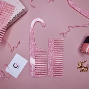 Set pettine a denti larghi ecologico &#39;Pretty in Pink&#39; l Biodegradabile l Ecologico l Set di pacchetti super economici