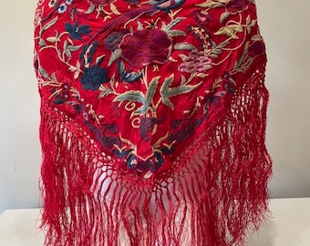 GIRL embroidered silk flamenco shawl