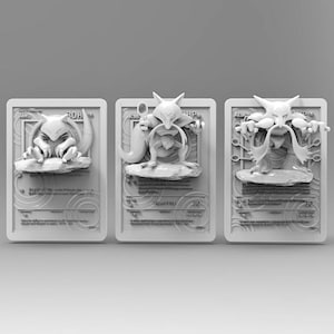3D Pokemon Card - Abra, Kadabra, Alakazam