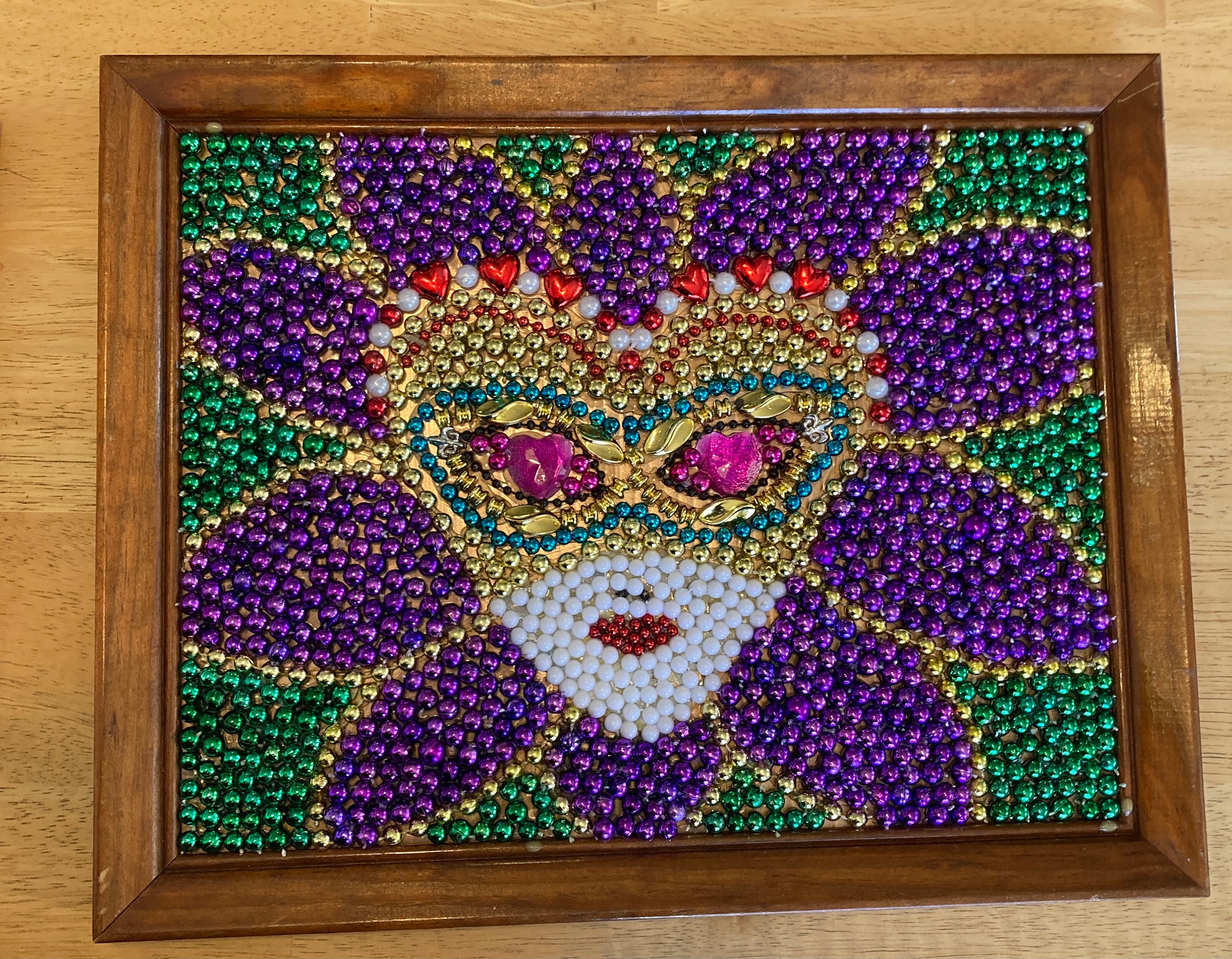 Mardi gras 2024 bead art